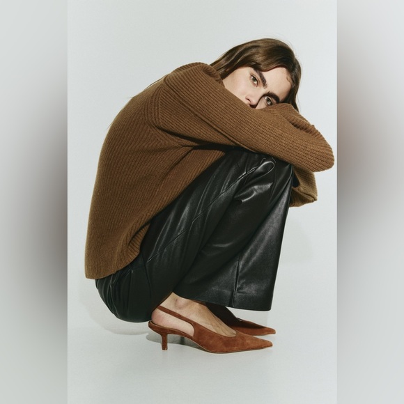 H&M Shoes - NWT H&M Pointed Suede Slingbacks in Brown
